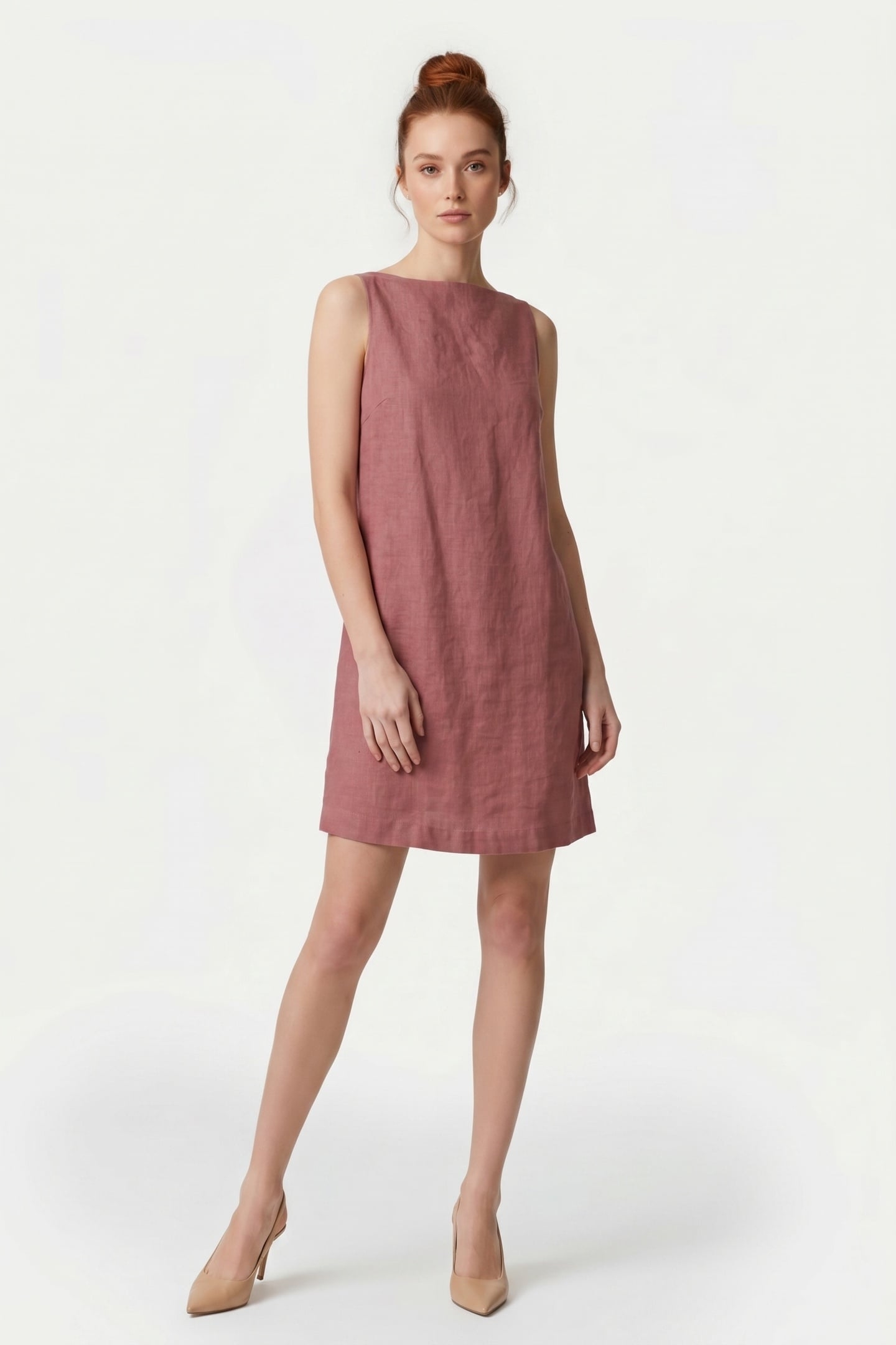 VICKY LINEN DRESS SPEED RED 1