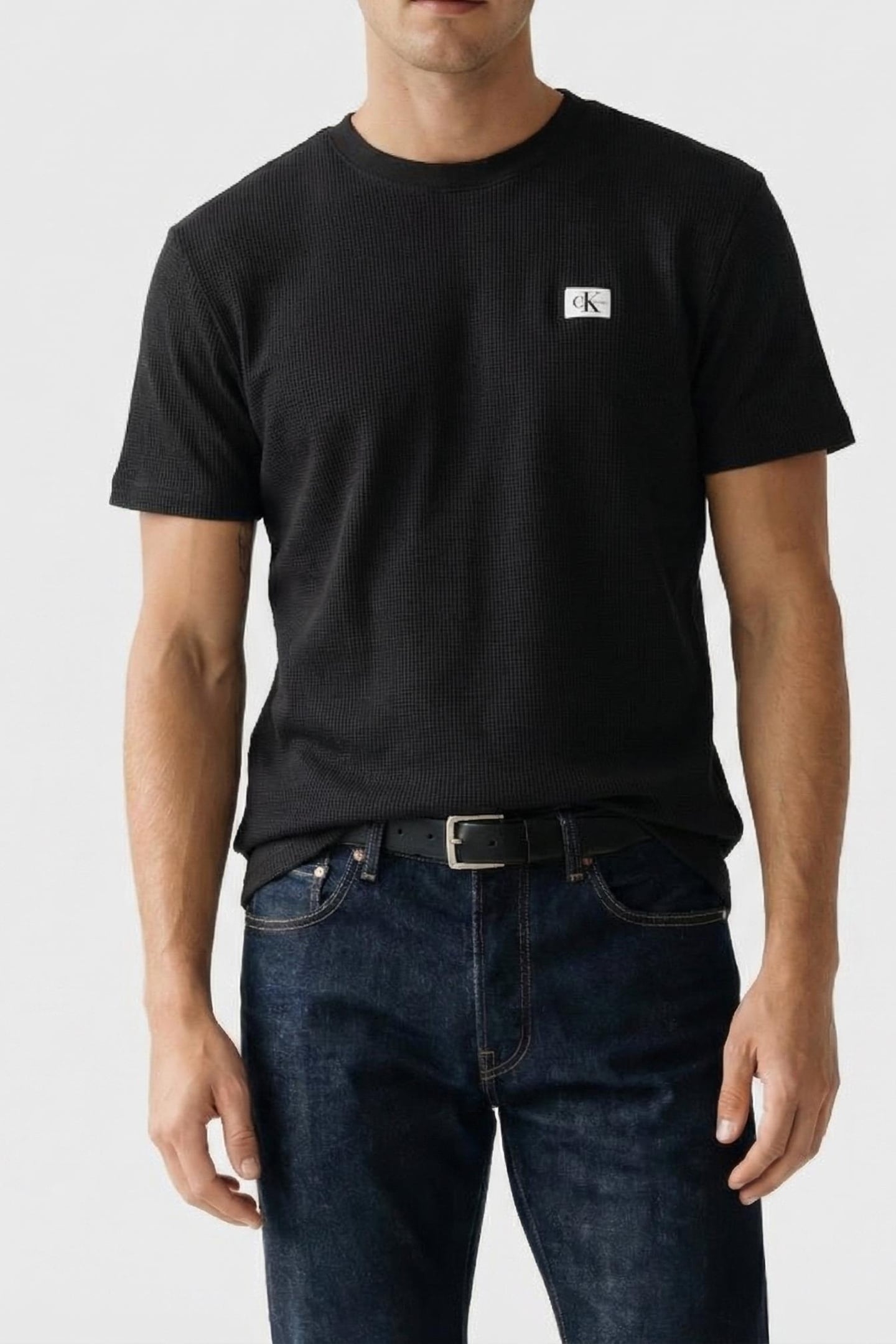 SS WAFFLE BADGE CREWNETEE BLACK 1