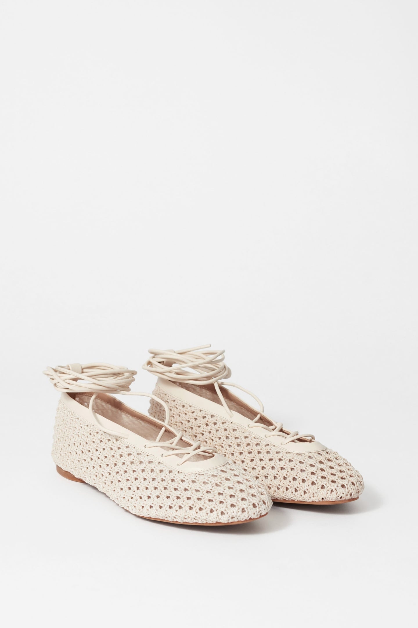 SEBBE LACE UP BALLERINA WHITE 2