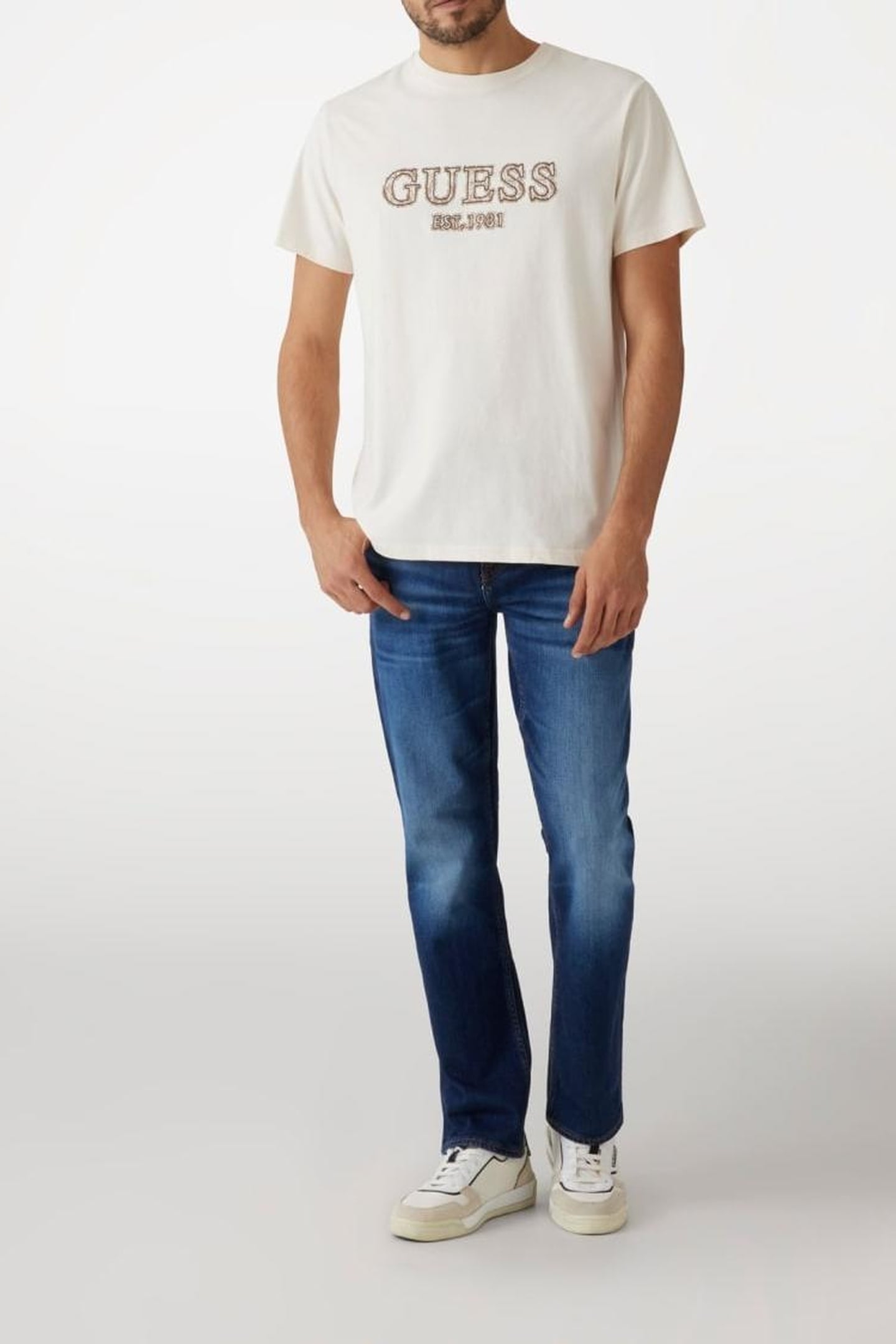 GUESS ECO SS CN GUESS EMBRO TE VANILLA CREAM 6