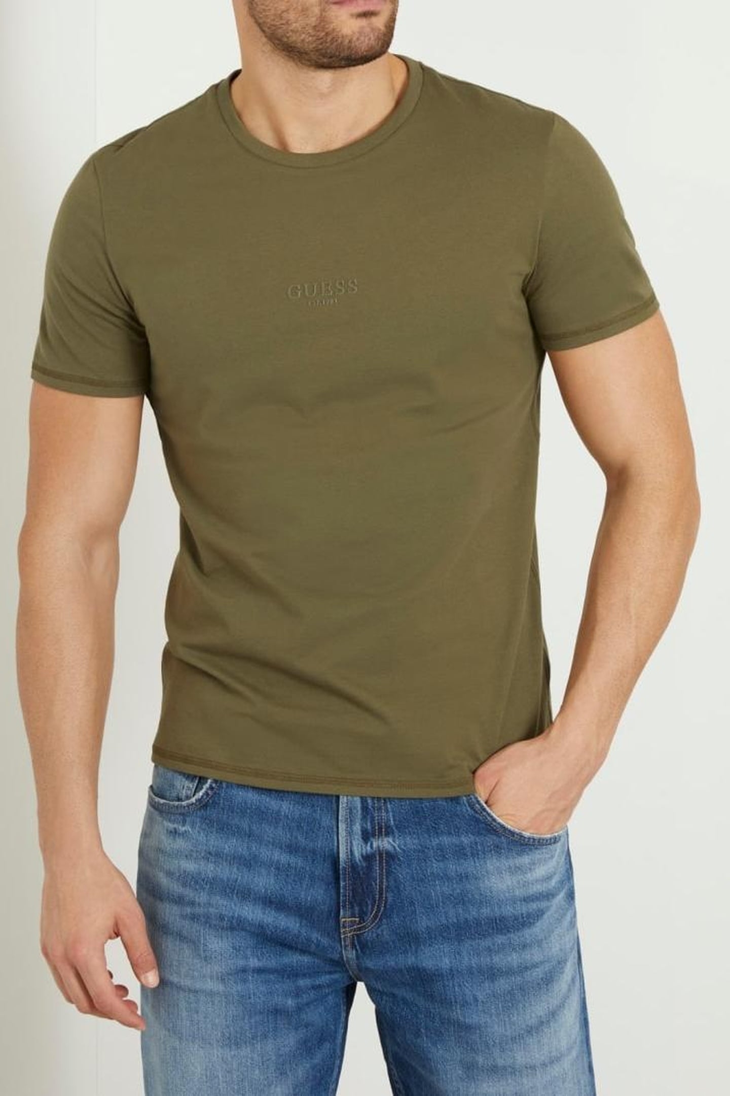 GUESS ECO AIDY CN SS TEE ARMY OLIVE 4
