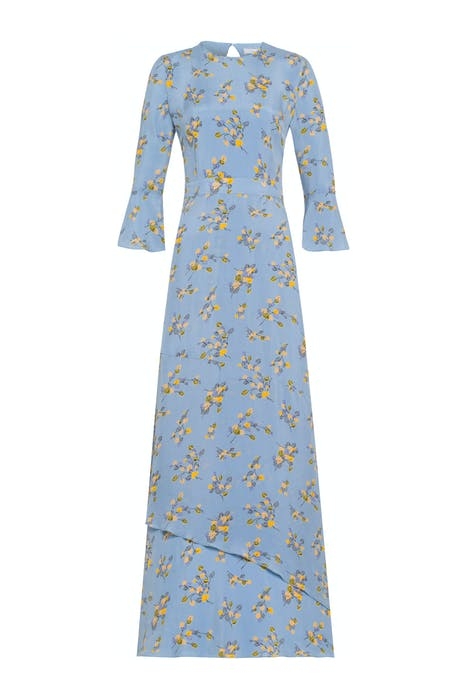 LONG PRINTED DRESS SERENITY BLUE 1
