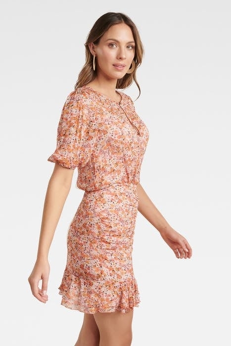 KYLIE RUCHED MINI DRESS PACKED FLORAL DITSY 4