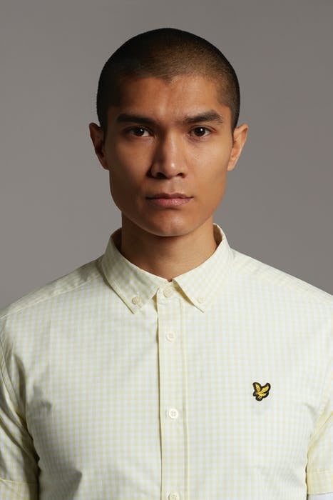 SS GINGHAM SHIRT WHITE/LEMON 4