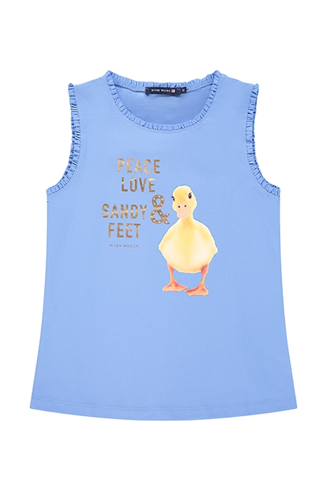 FANCY RUCHES SLVLS TOP BLUE 1