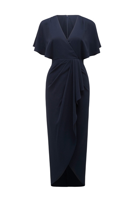 JASMINE BATWING WRAP MIDI DRESS NAVY 4