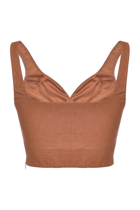 REGALE TOP TELA DI LINO/VISCOS BROWN 7