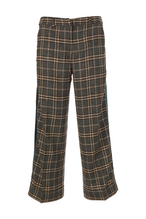 WIDE CHECKERED PANTS GREEN 1