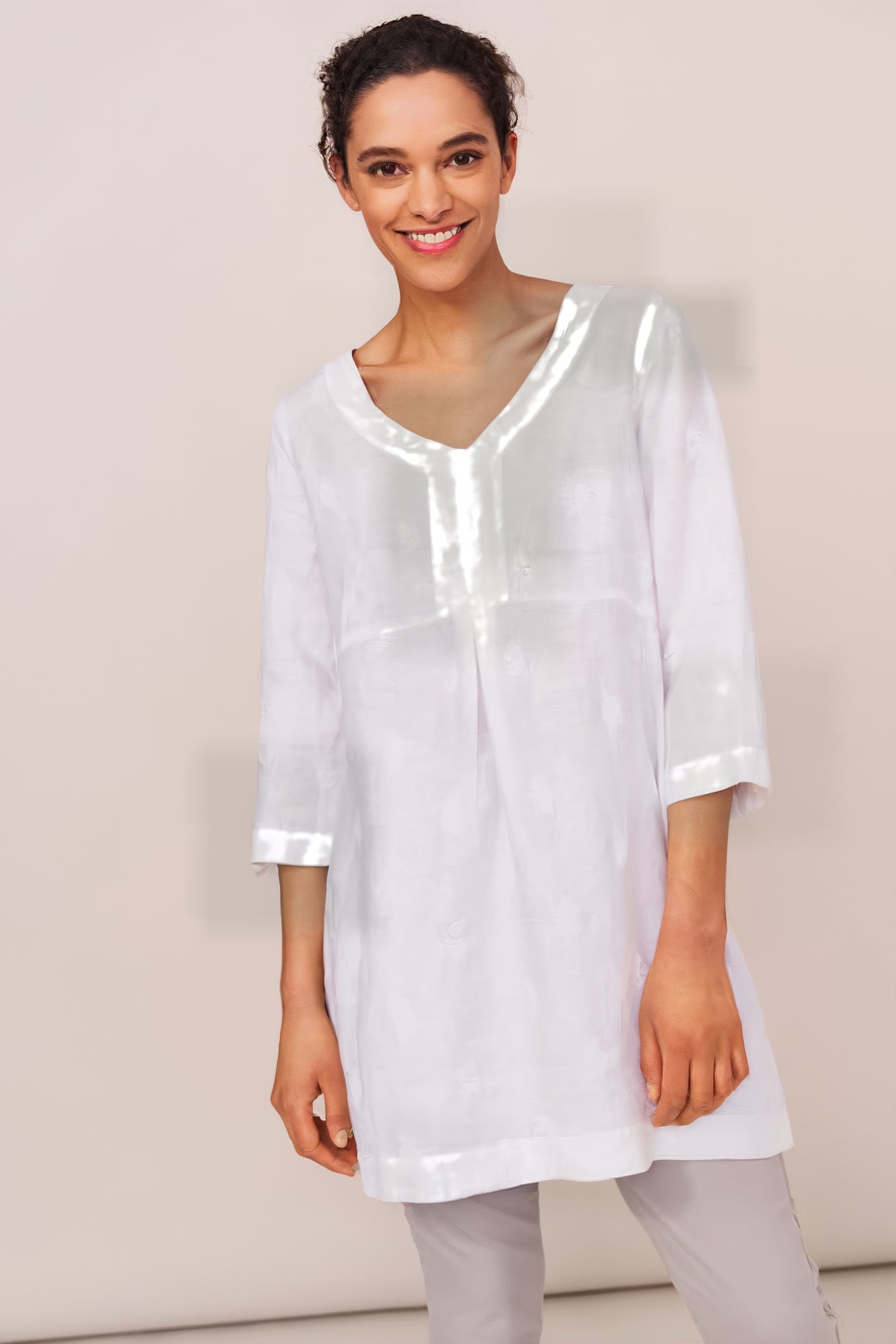 BAILEY LINEN TUNIC WHITE PLAIN 2