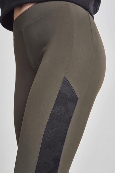 LADIES JACQUARD CAMO STRIPED LEGGINGS DARKOLIVE/BLACKCAMO 8