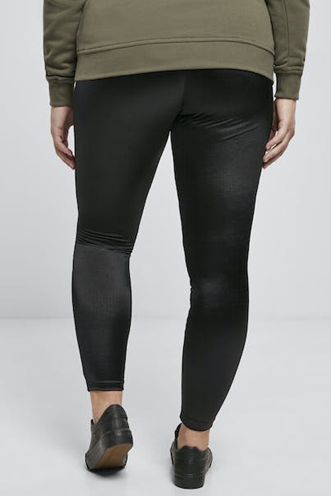 LADIES SHINY TECH MESH LEGGINGS BLACK 3