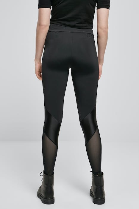 LADIES HIGHWAIST MIXED TECH LEGGINGS BLACK/BLACK 3