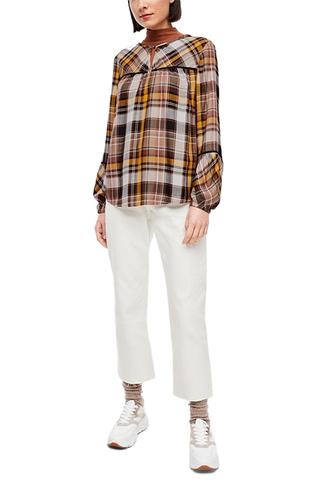 blouse brown check 4