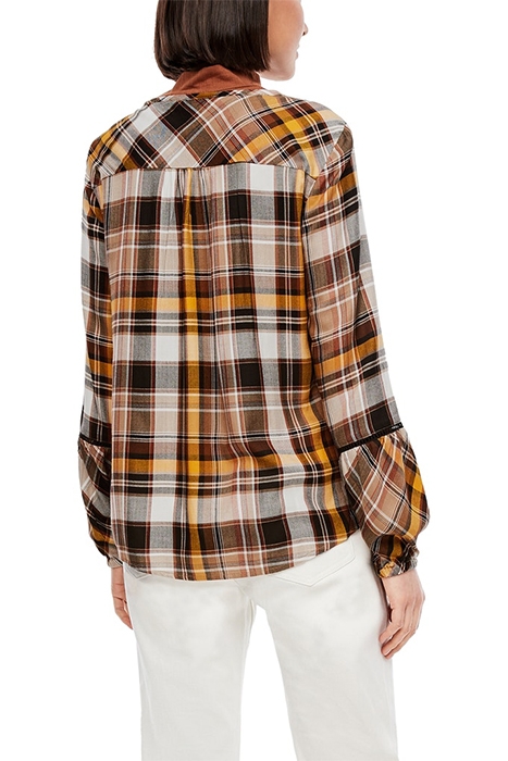 blouse brown check 3