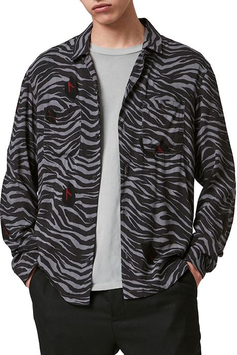 LAZARO LS SHIRT GREY/JET BLACK 5