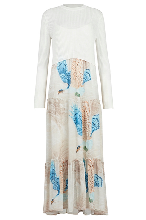 TILLY SWOOP DRESS ECRU WHITE 1