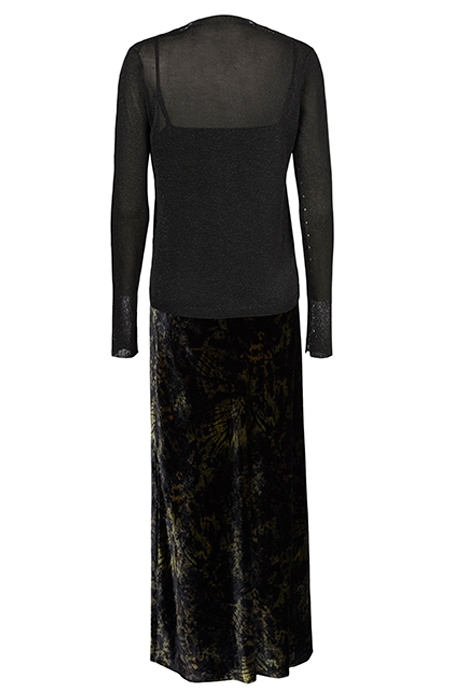 KELSIE PEACE DRESS BLACK/KHAKI GREEN 8