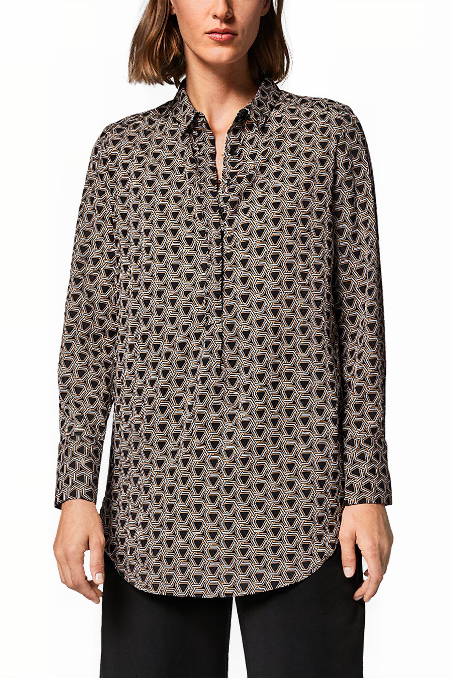 BLOUSE GREY/BLACK 1