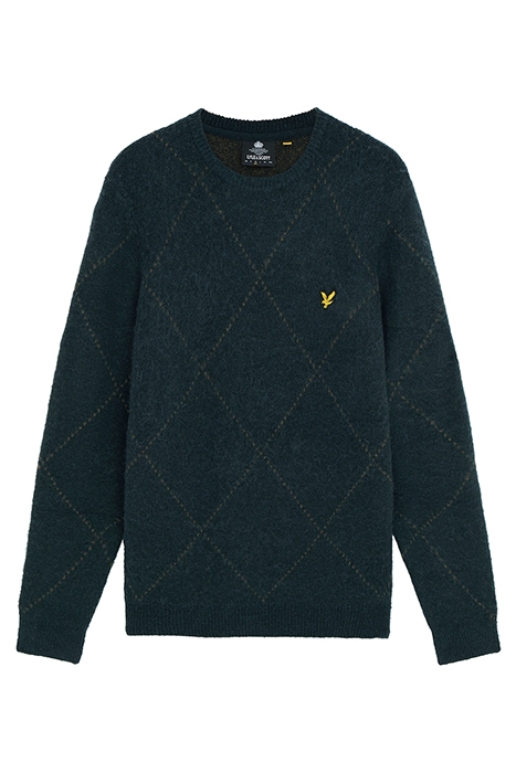 BRUSHED ARGYLE JUMPER DARK NAVY 5