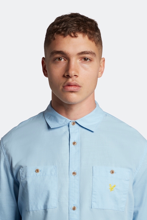 SLUB COTTON SHIRT BLUE WATER 4