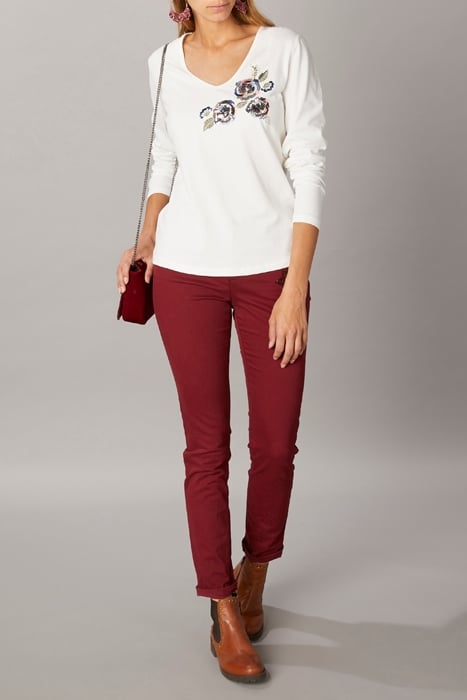 COTTON 5 POCKET PANTS RED 4