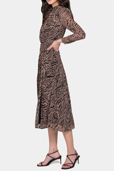 PAIGE LONG SLEEVE MIDI DRESS TEXTURED ANIMAL 3