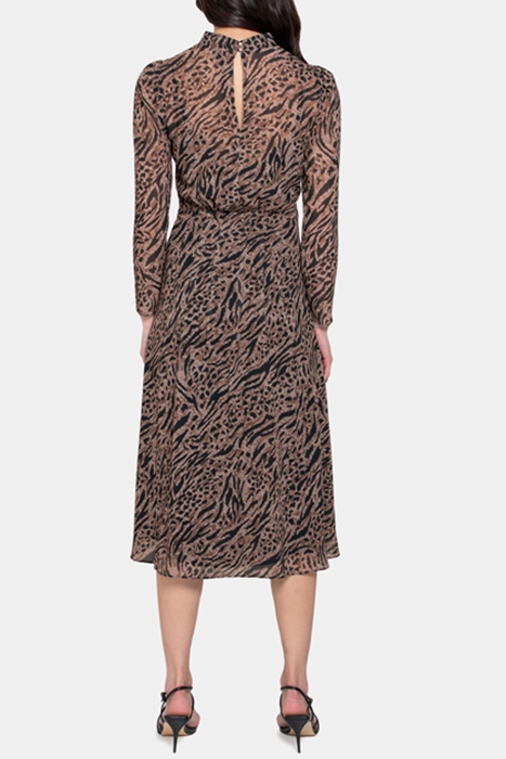 PAIGE LONG SLEEVE MIDI DRESS TEXTURED ANIMAL 2