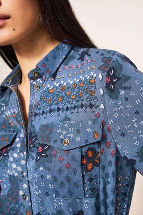 NORA TENCEL SHIRT DRE BLUE 4