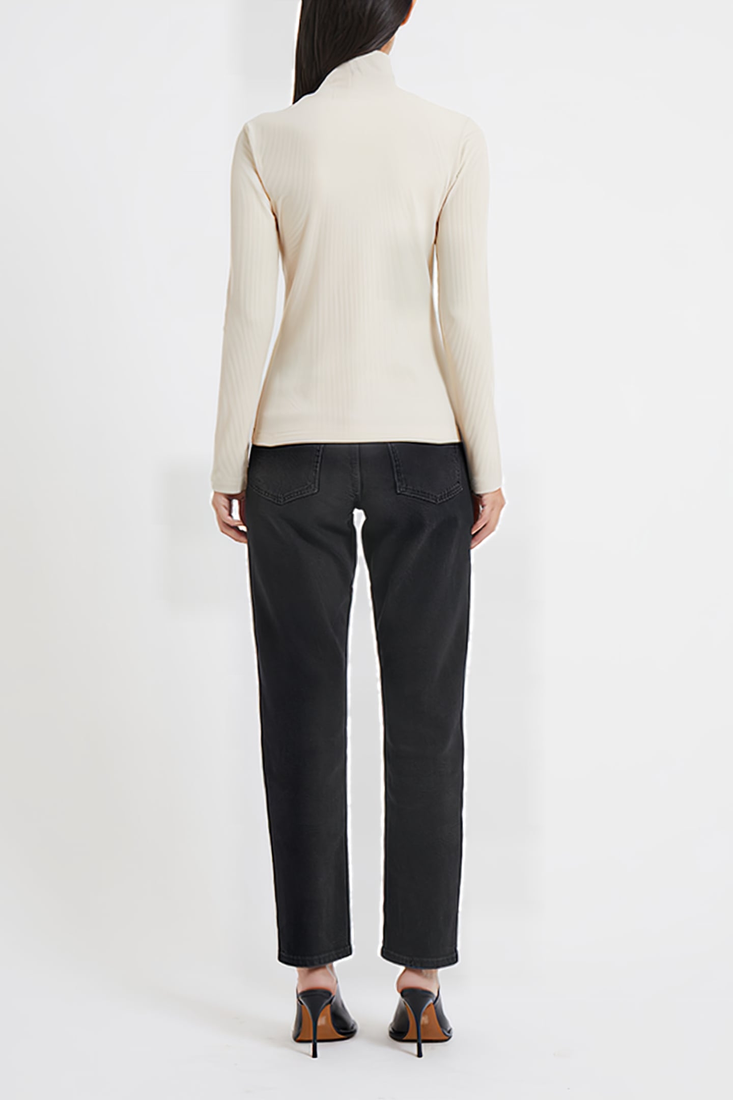 TALIE MODAL JERSEY HIGH NECK TOP CLASSIC CREAM 4