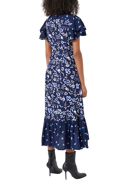 BHELLE MIX REC DEL MIDI DRESS INDIGO MULTI 2