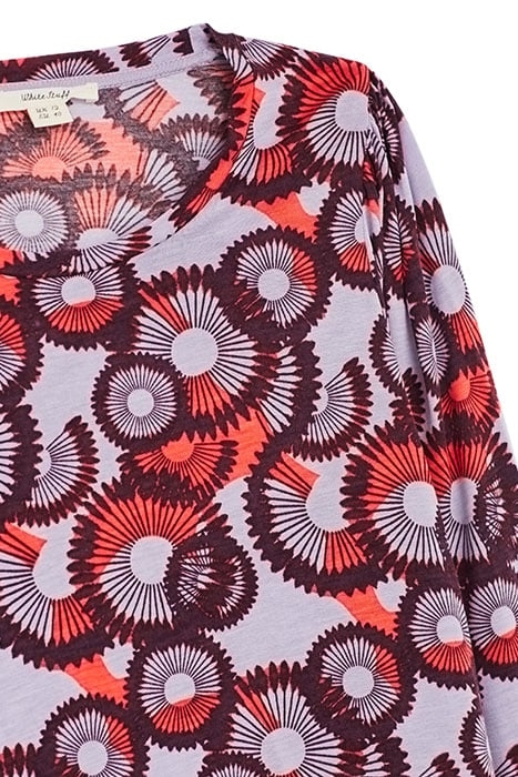 PEONY PUFF SLEEVE TEE RED MLT 5