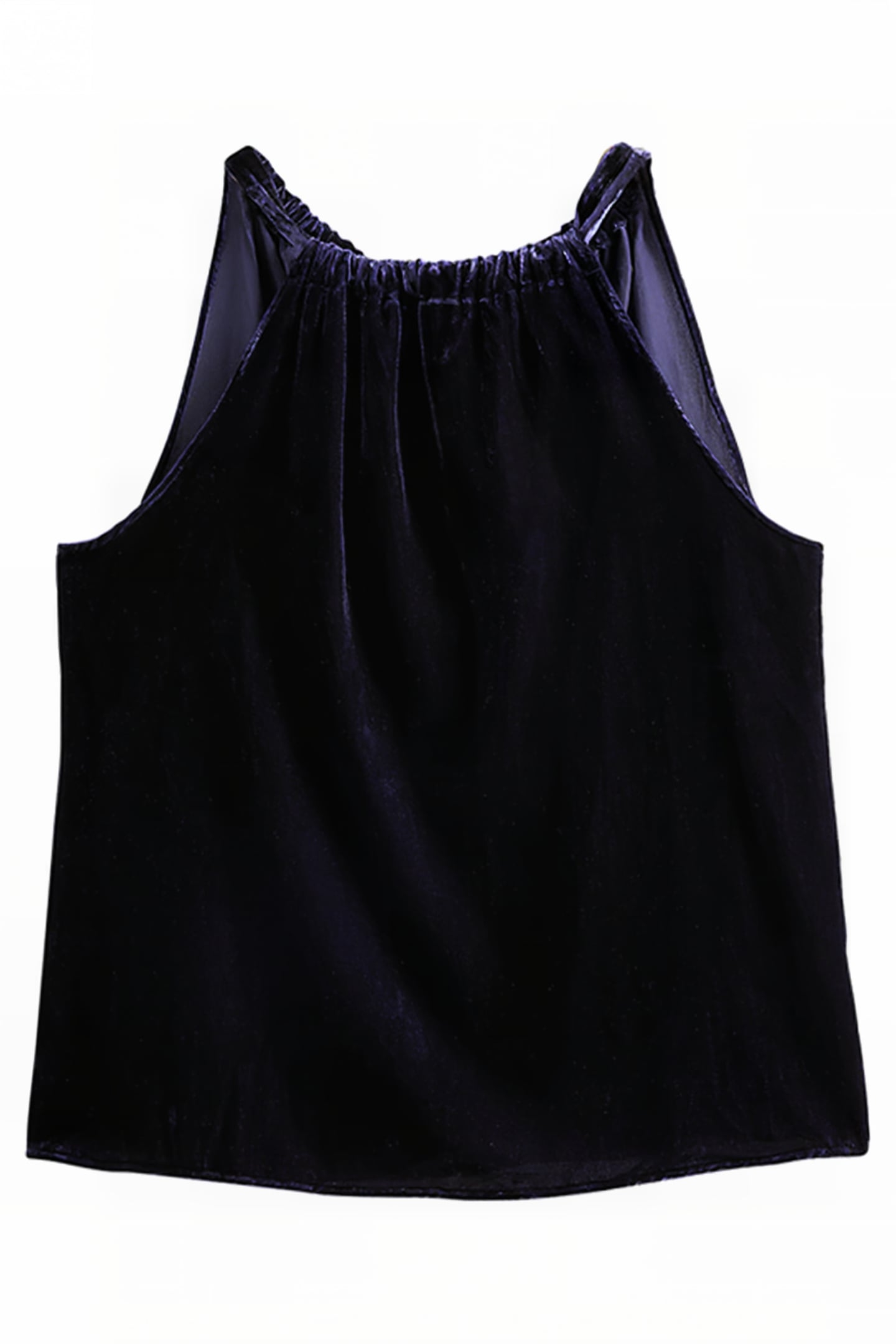 HALTERNECK VELVET TOP NVY 5