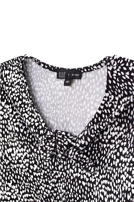 GIRLS’ BLACK ECOVERO® T-SHIRT WITH HEART PRINT AND BOW BLACK 4