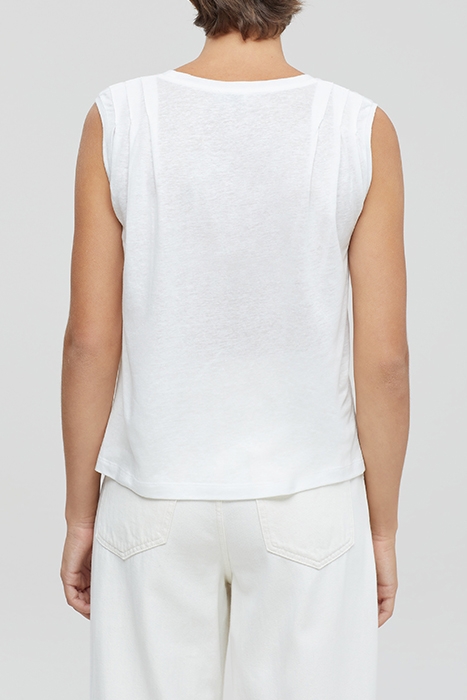 WOMEN PLEATED TANK TOP IVORY 2