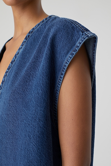 V-NECK DRESS DARK BLUE 3