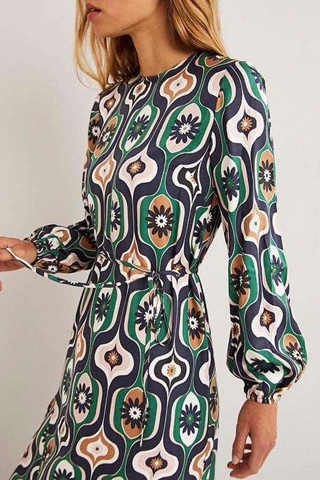 LONG SLEEVE COLUMN MIDI DRESS NAV 4