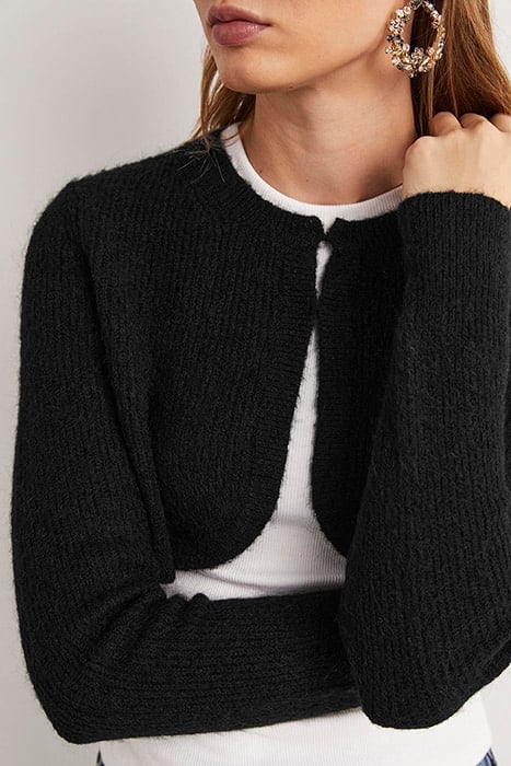 RIB KNIT BOLERO BLK 4