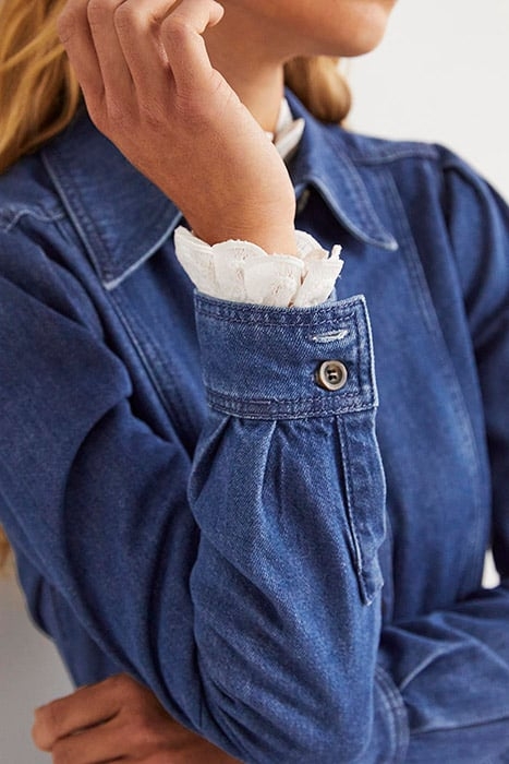 PUFF SLEEVE DENIM MINI DRESS MDN 4