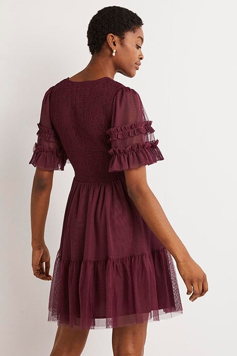 TULLE SMOCKED MINI PARTY DRESS DPR 2