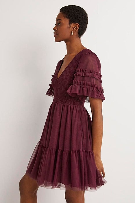 TULLE SMOCKED MINI PARTY DRESS DPR 3