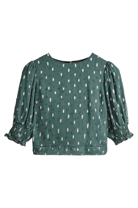 CROPPED METALLIC SMOCKED TOP MOS 5