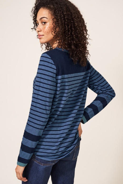 CASSIE STRIPE TEE NAVY MULTI 3