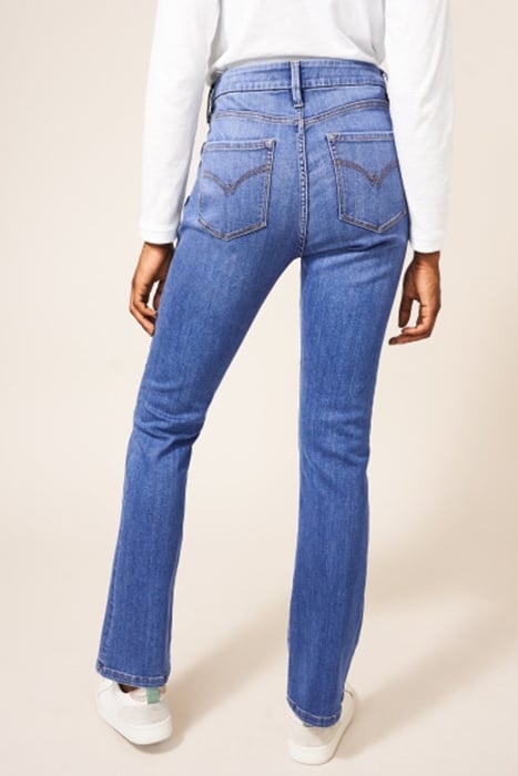 SARA SLIM FLARE JEAN MID DENIM 2
