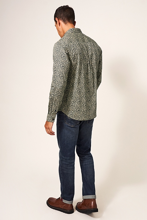 LEAF PRINTED SHIRT DARK GREEN 3