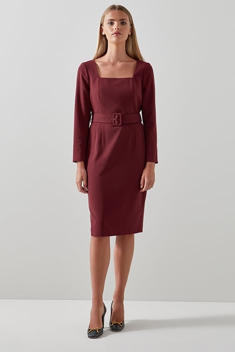 CARRINGTO MIDI DRESS BURGUNDY 1