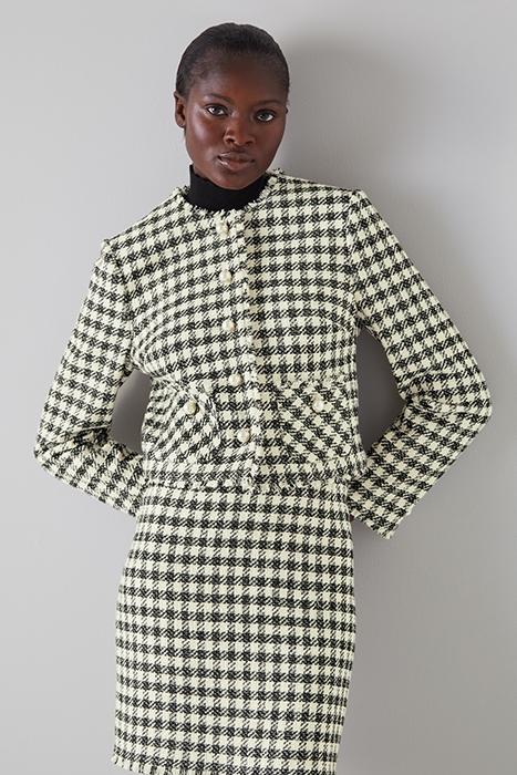 KEELER CROPPED JACKET BLACK/CREAM 1