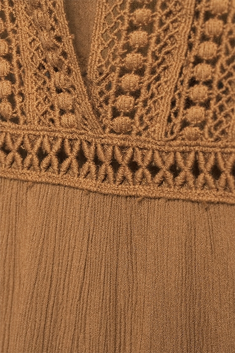 TOP WITH RUFFLES S/S TABACCO 6