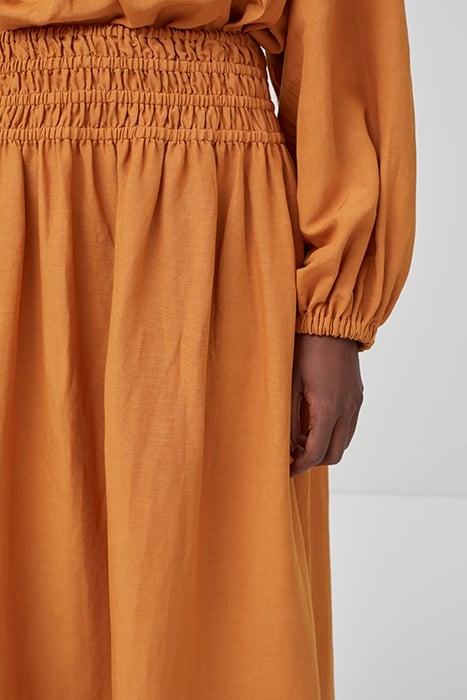 SHIRRED MAXI SKIRT GOLD EARTH 4