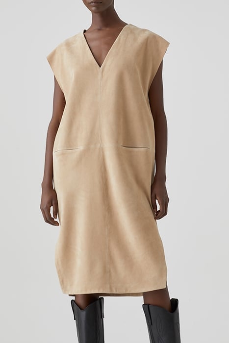 SHIFT DRESS TAN 1