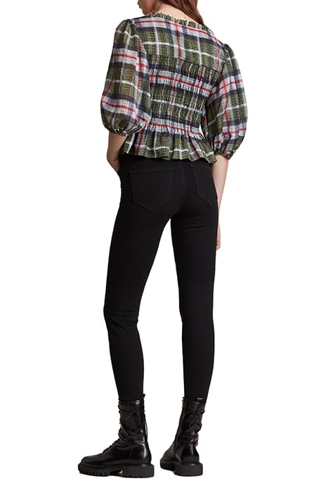 LIA CHECK TOP KHAKI GREEN 3